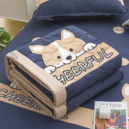 Decorbites™ Daisy-Print-Steppdecke für Frühling Sommer, Queensize, Maschinenwaschbar, Bequeme Decke