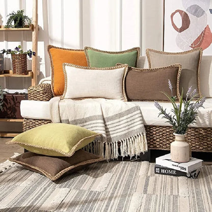 Decorbites™ Leinen-Quadrat-Kissenbezüge-Set – Wohnaccessoires für Sofa, Couch, Bett
