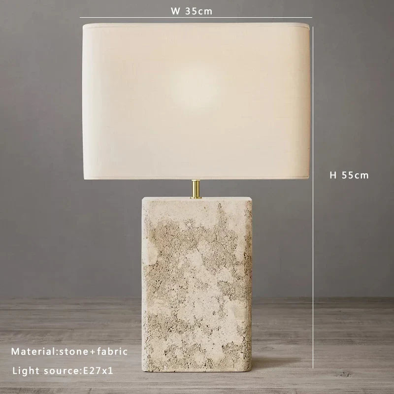 Brown Stone Fabric Lamp