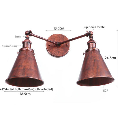 Decorbites™ Gold Vintage 2-Kopf-Industrie-LED-Wandleuchten für die Heimdekoration