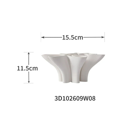 DecorBites™ Geometric Fold Ceramic Vase: Abstract Handicraft Sculpture for Home Decoration