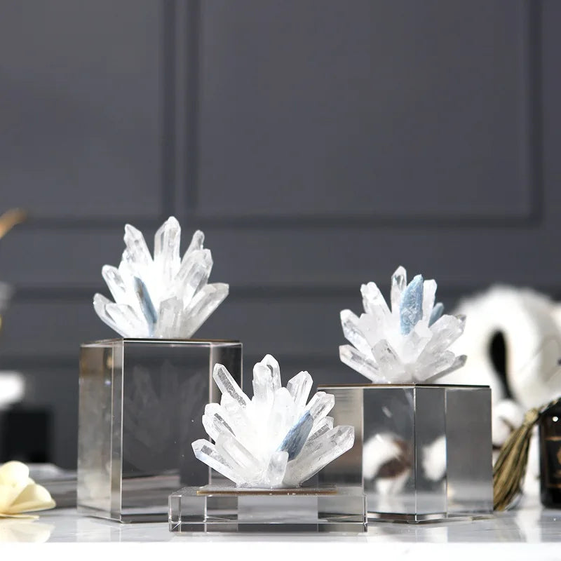 Decorbites™ Achatstein-Kristall-Skulptur Vergoldete Marmor-Dekoration für Wohnzimmer-Schreibtisch