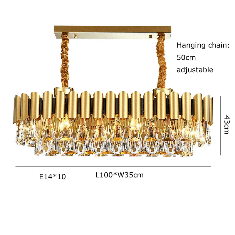 Decorbites™ Gold Kristall-Lüster LED Nordisch Klassisch Wohnzimmer Lamparas