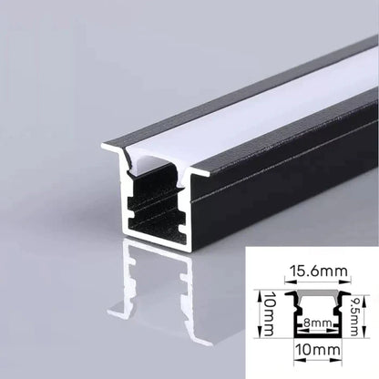 Decorbites™ LED Aluminium-Profil Einbauprofil U/YW-Form Versteckter Kanal Milchglasabdeckung Leuchtenschiene