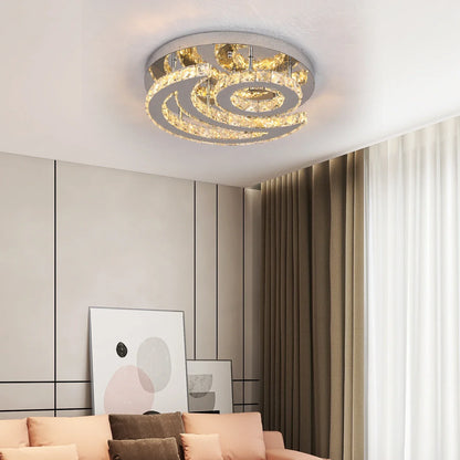 DecorBites™ Crystal LED Sun Moon Chandelier Pendant Light for Living Dining Bedroom