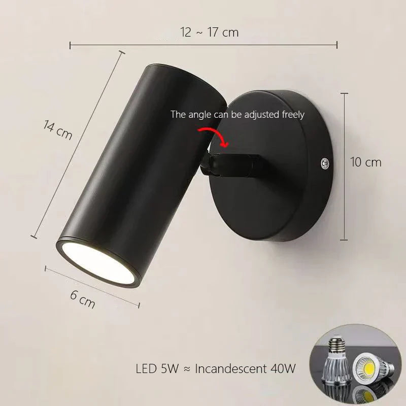 DecorBites™ Adjustable Nordic LED Wall Lamp for Bedroom, Modern Minimalist Rotating Light