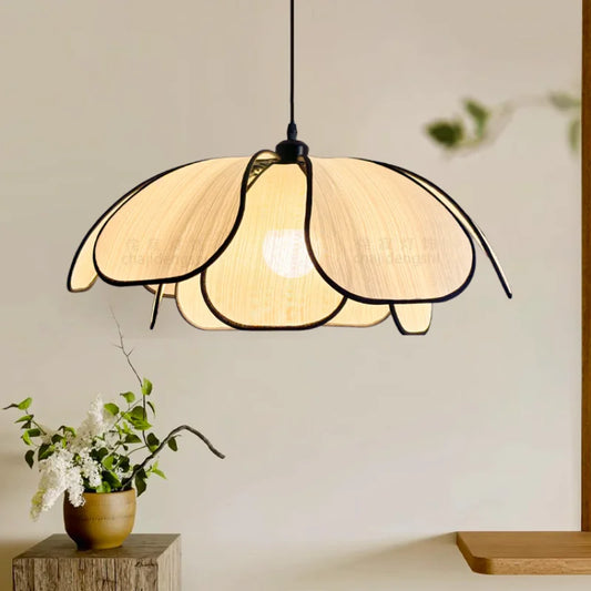 Decorbites™ Cremiges Abaca-Stoff LED-Hängeleuchte – Nordisch-französisches Wabi-Sabi Hängelampe