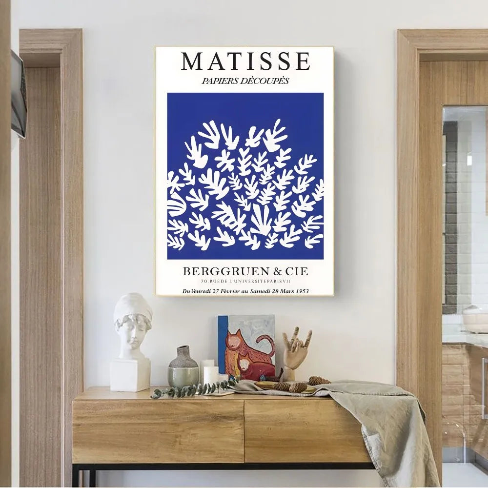 Abstract Klein Blue Simple Poster Wall Art Posters Vintage Canvas Prints Poster for Home Decoration Living Room Bedroom Decor