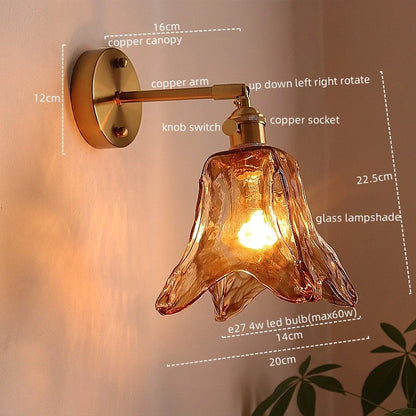 Decorbites™ Japanischer Stil LED Wandlampen Wohnzimmer Couch Balkon Treppenlicht Kupfer Glas