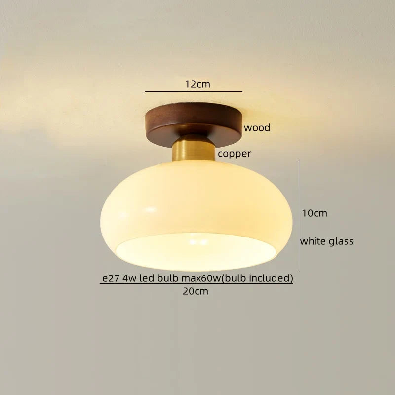 Decorbites™ Baumwoll-Form LED-Deckenleuchte – Creme. Nordischer Stil, Flur Balkon Veranda Licht.
