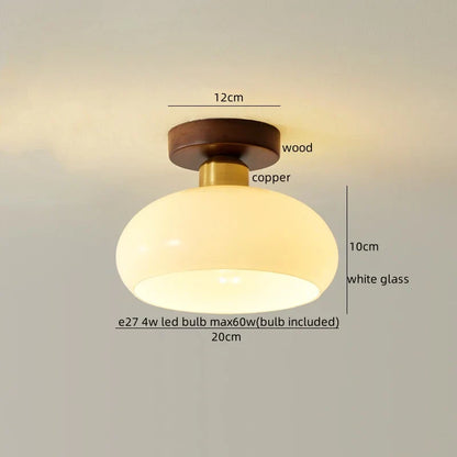 Decorbites™ Baumwoll-Form LED-Deckenleuchte – Creme. Nordischer Stil, Flur Balkon Veranda Licht.
