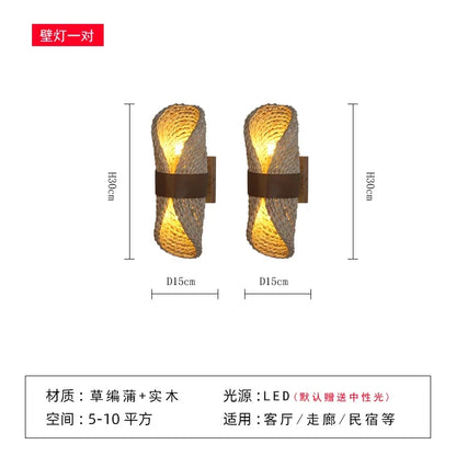 Decorbites™ Japanisches Wabi-Sabi Ratta-Gewebe Wandleuchte für die Raumdekoration
