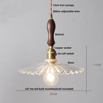 Decorbites™ Glas-Kupfer-LED-Hängeleuchte mit Drahtverstellung und Drehschalter