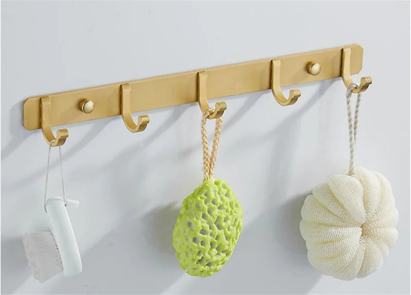 Decorbites™ Gebürstetes Gold-Aluminium-Garderobenhaken Set aus 4 - Badezimmer- & Küchenhaken