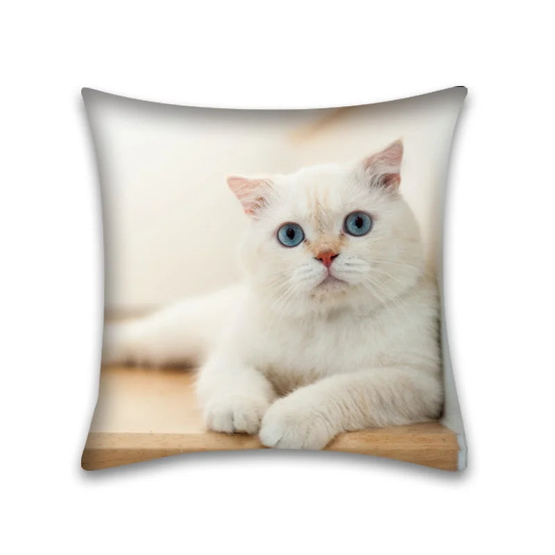 Decorbites™ Niedliches Katzen-Anime-Kissenbezug – 45x45 cm Cartoon-Hussenbezug für Zuhause und Büro