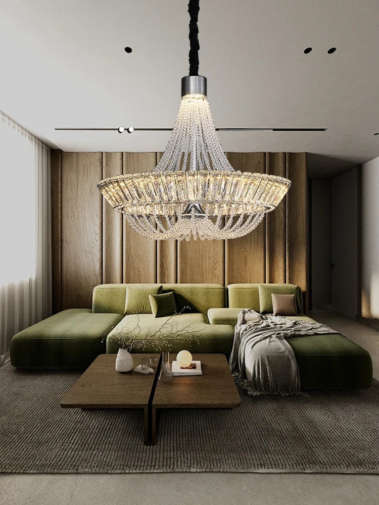 DecorBites™ Crystal Ceiling Chandelier - Elegant Two-story Room Decor