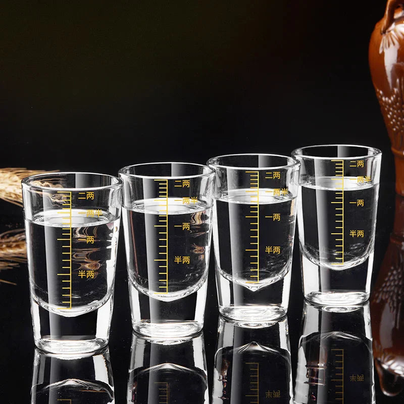 Decorbites™ Glas-Spirituosen-Set - Abgestufte Linie Brandy-Gläser, transparente Spirituosen-Trinkgläser