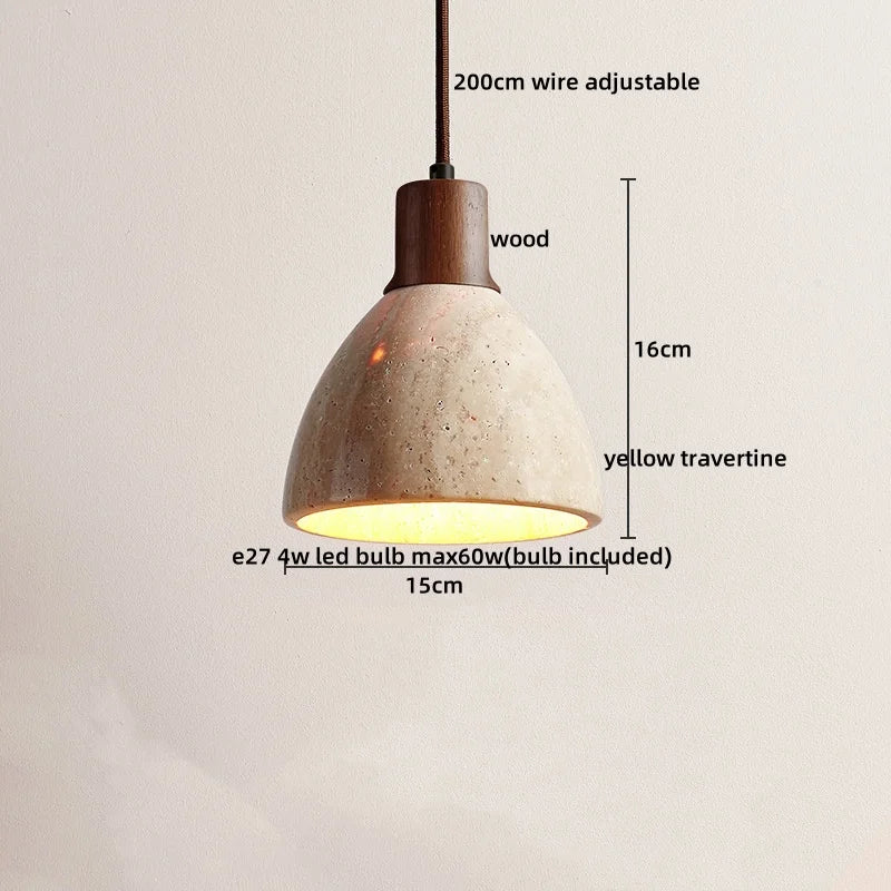 Decorbites™ LED Gelbe Travertin-Hängeleuchte für Heimdekoration und Leuchtarmaturen