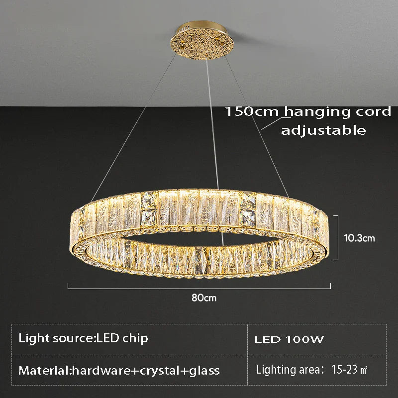Decorbites™ Kristallglas-Lüster: Große runde Luxus-LED-Deckenleuchten für die Wohnraumausstattung.