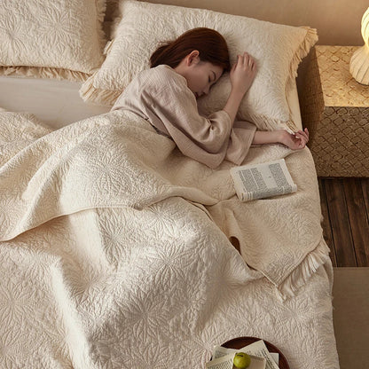DecorBites™ Cotton Quilted Bedspread Set with Pillowcase - Versatile & Summer-Ready