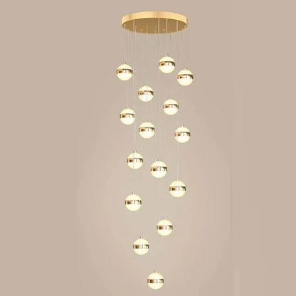 Decorbites™ Gold-Acrylic-Kronleuchter – Moderne LED-Beleuchtung für Treppenhäuser