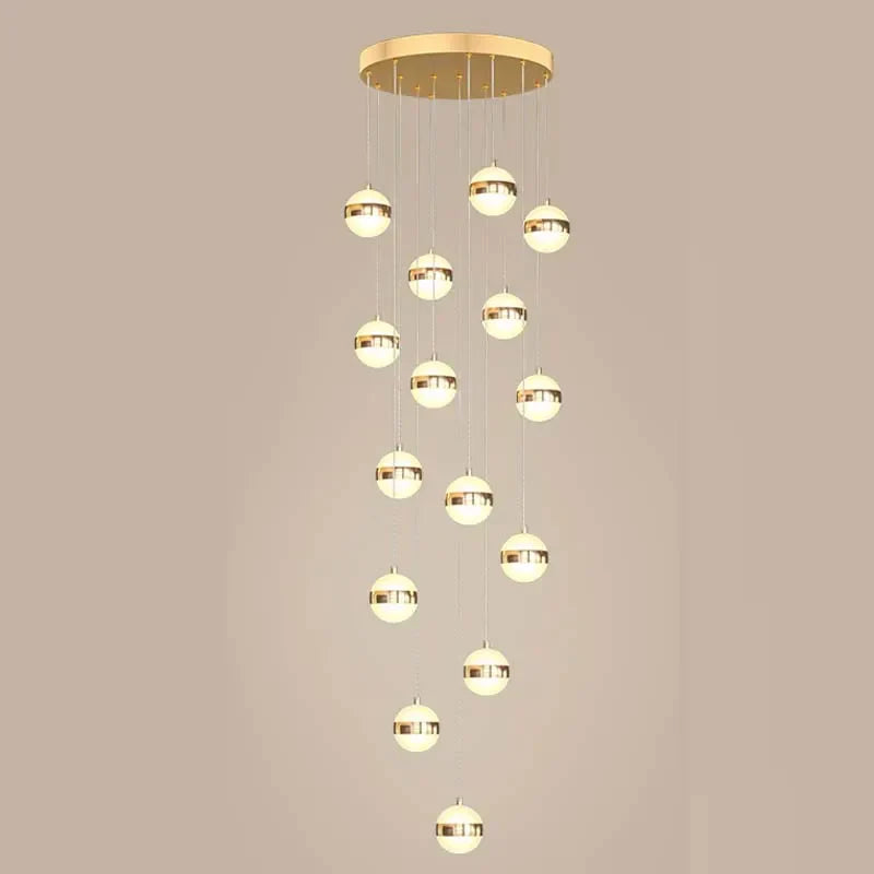 Gold Acrylic Staircase Chandelier