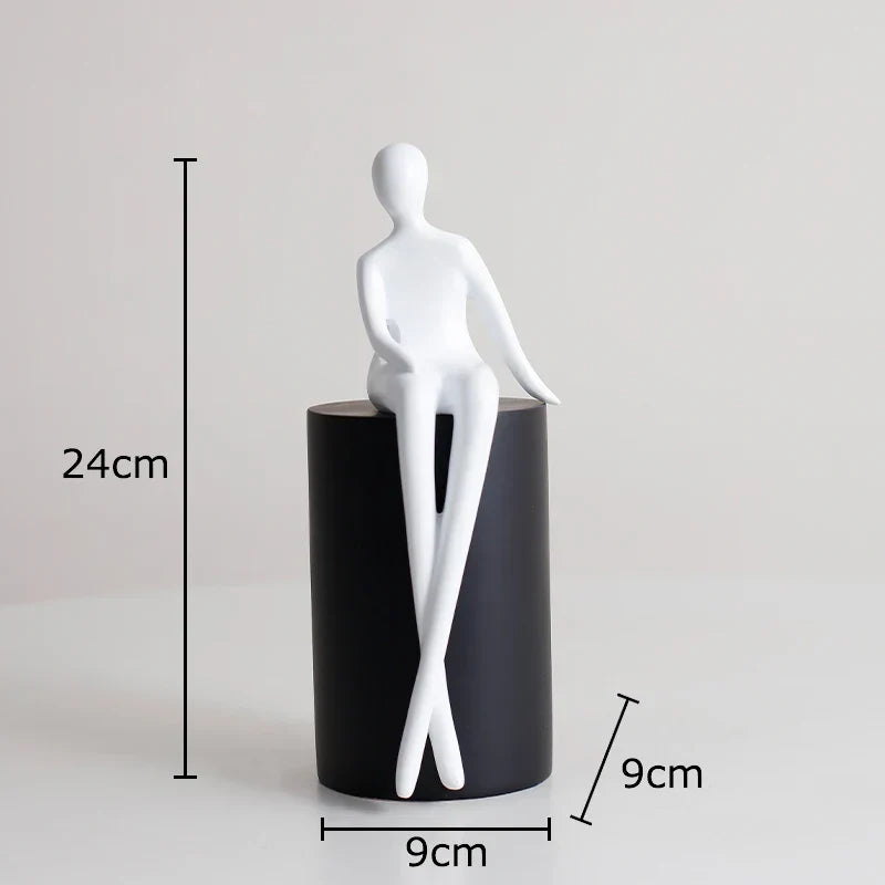 Decorbites™ Geometrische Basis-Charakter-Statue-Dekoration – Harz-Skulptur für ästhetische Raumornamente