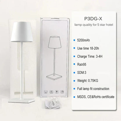 DecorBites™ Crystal LED Rechargeable Table Lamp - Elegant Cordless Hotel Restaurant Bar Light
