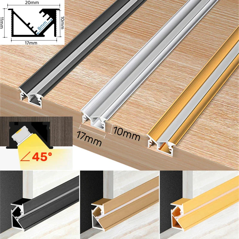 Decorbites™ Unsichtbares LED-Aluminiumprofil mit Milchglasabdeckung für Beleuchtung von Küchenschränken und Regalen