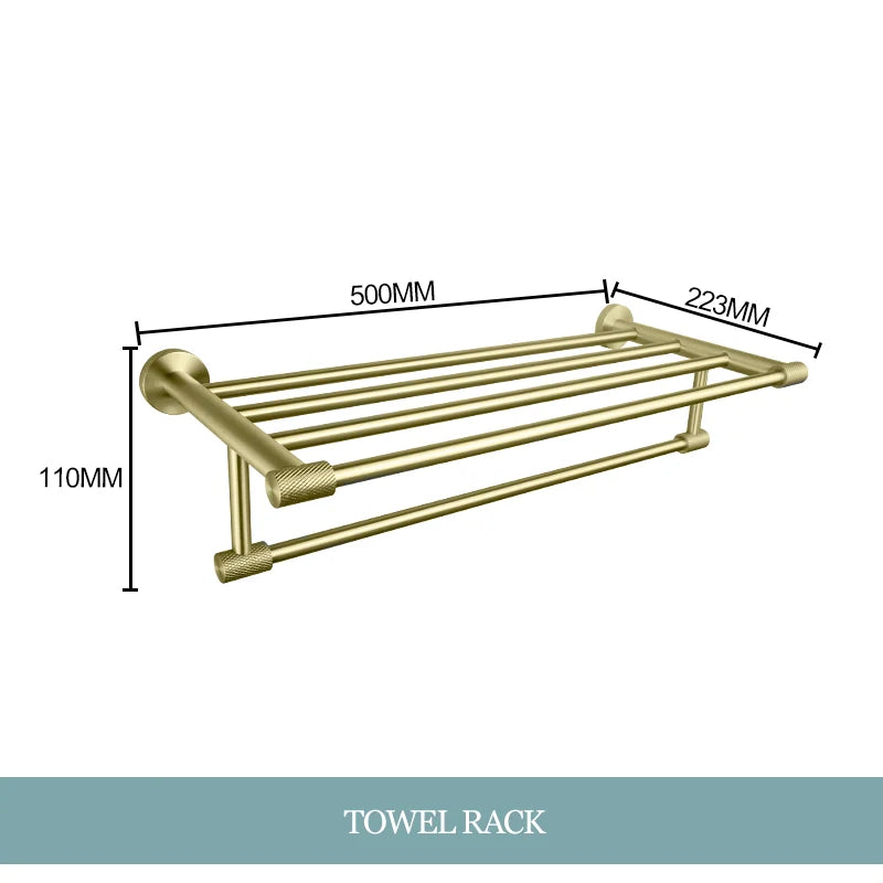 Decorbites™ Gold-Hardware-Set: Handtuchhalter, Toilettenpapierhalter, Bademantel-Haken, Becherhalter