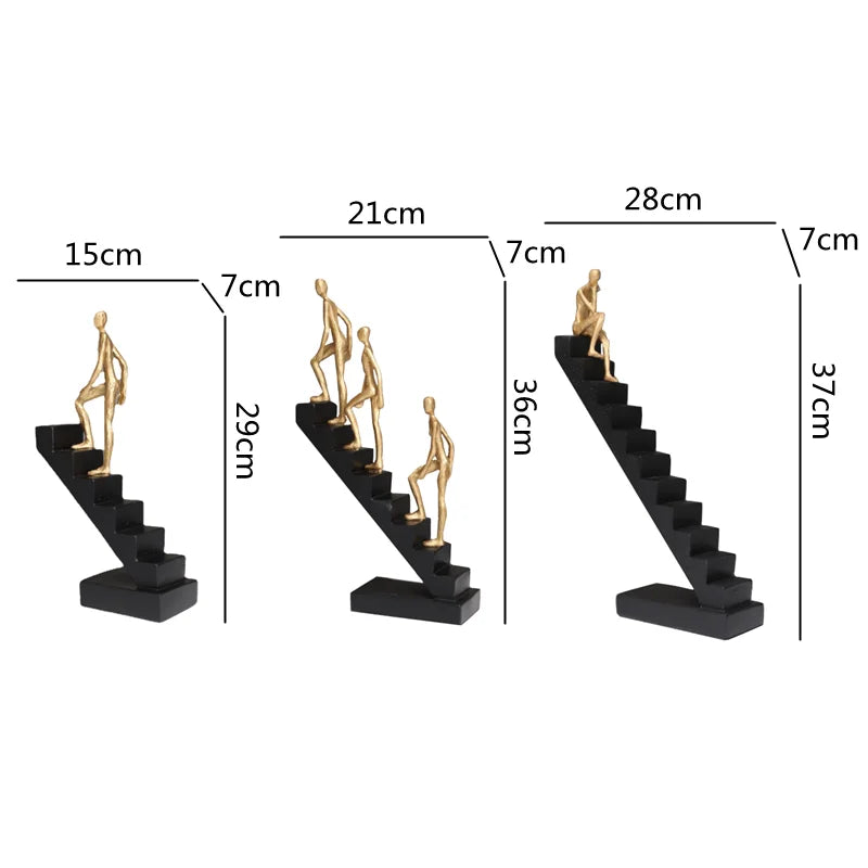 Decorbites™ Goldener Mann-Kletterer-Treppenhaus-Abstrakte-Skulptur-Heimdekoration-Ornamente