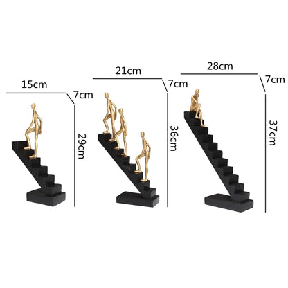 Decorbites™ Goldener Mann-Kletterer-Treppenhaus-Abstrakte-Skulptur-Heimdekoration-Ornamente