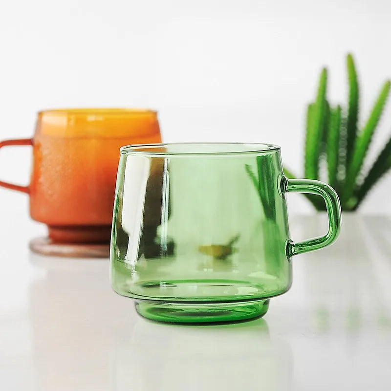 Decorbites™ 350ml Glas-Kaffeetasse Teetasse Saftbecher Hitzebeständig Langlebig Hochwertiges Borosilikatglas