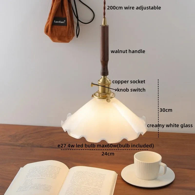 Decorbites™ Kupfer-Walnuss-LED-Hängeleuchten, moderne Hängelampe für Flur, Schlafzimmer, Esszimmer