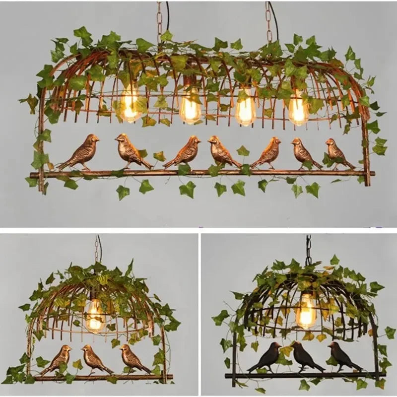 Decorbites™ Vogelkäfig-Kronleuchter: Dekoration für Restaurant, Bar, Wohnzimmer, Garten – Vintage-Hängeleuchte