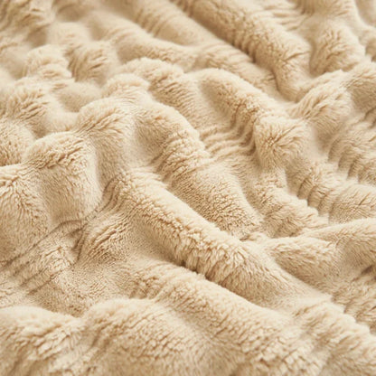 Decorbites™ Kuscheliges Hasen-Plüschdecke: Weiche gestreifte warme Sofawurfdecke, saugfähige atmungsaktive Nickerchen-Decke