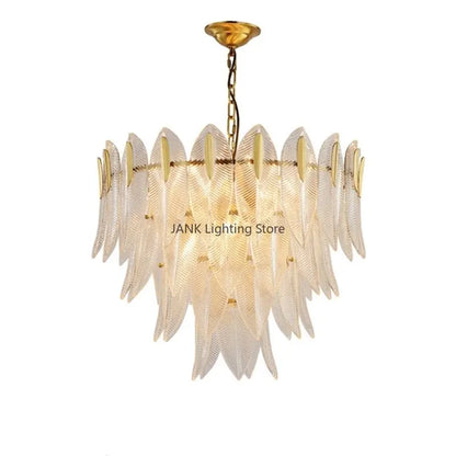 Decorbites™ Blatt-Glas-Hängeleuchte: Moderner Luxus-Kristall-Aufhänger für Wohnzimmer, Restaurant, Schlafzimmer.