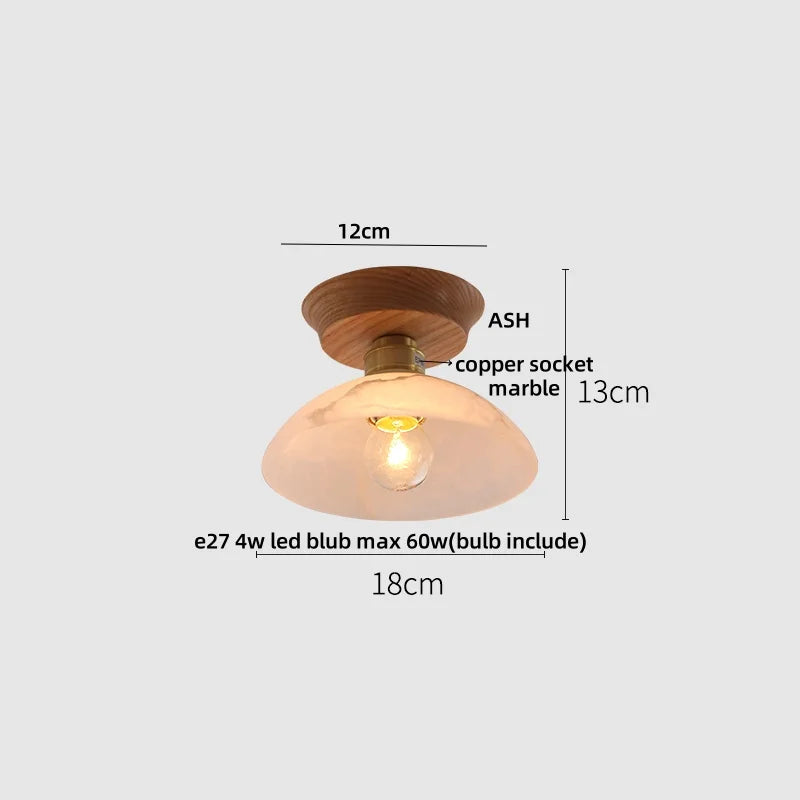 DecorBites™ Clear Glass LED Ceiling Light, Modern Nordic Bedroom Decor Ceiling Lamp