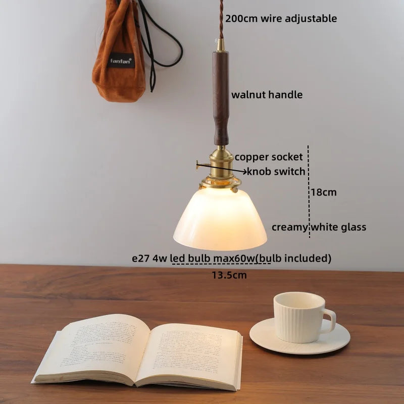 Decorbites™ Kupfer-Walnuss-LED-Hängeleuchten, moderne Hängelampe für Flur, Schlafzimmer, Esszimmer