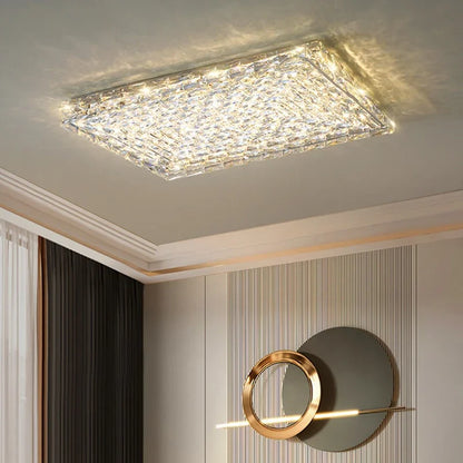 Decorbites™ Kristall-LED-Deckenleuchte | Farbwechselbar Quadratisch Silber | Rechteckig Chrom Edelstahl