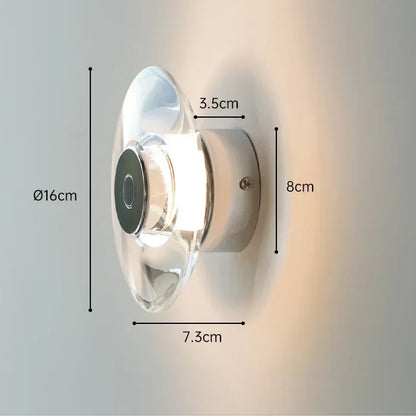 DecorBites™ Crystal Bedside Wall Lamp: Modern Minimalist Circular Design for Home