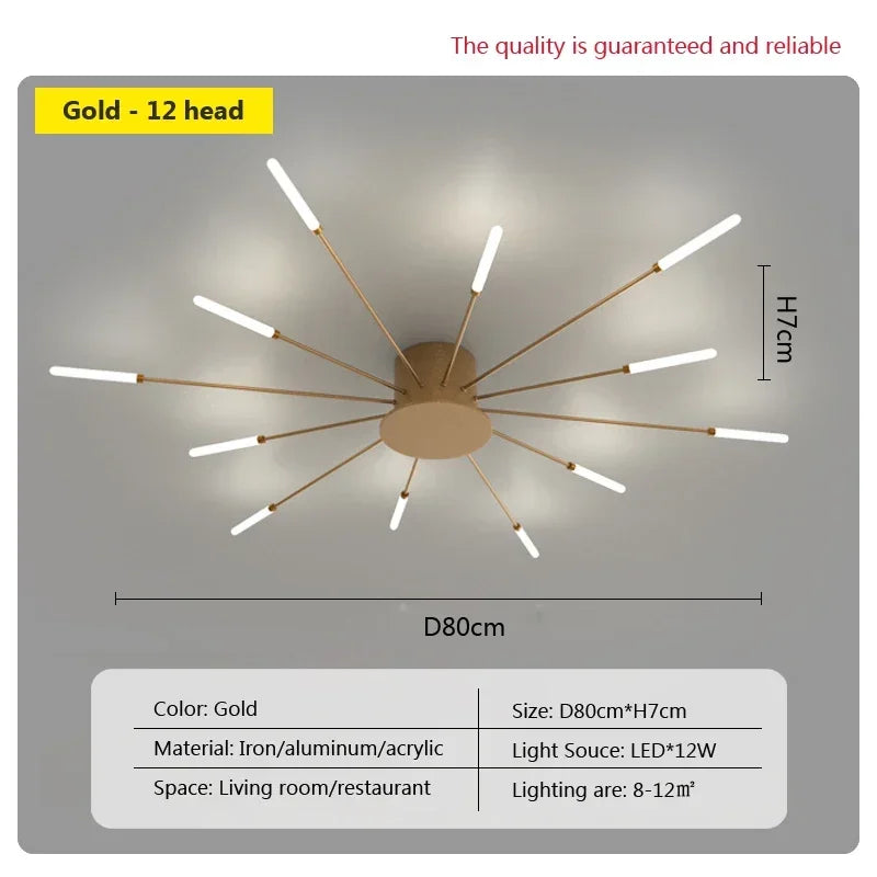 DecorBites™ Acrylic Sunflower Ceiling Lamp in Brushed Antique Gold