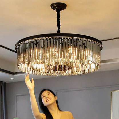 Contemporary Crystal Chain Pendant Light
