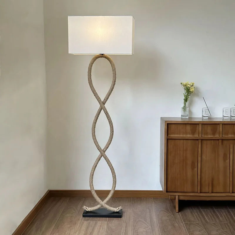 Rattan Fabric Floor Lamp
