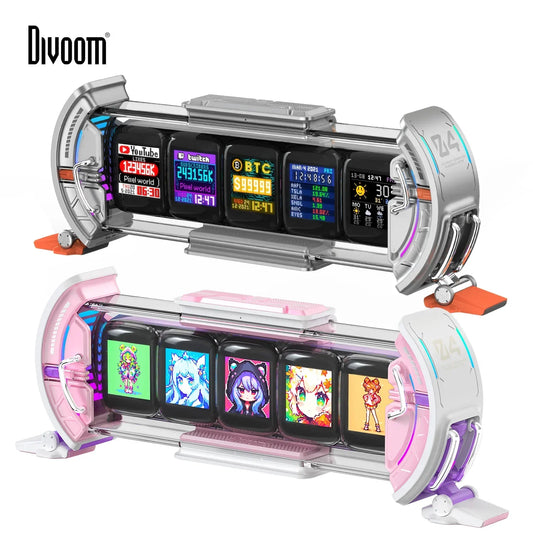 DecorBites™ Cyberpunk Pixel Art Clock with Smart WiFi Control and RGB LED Display