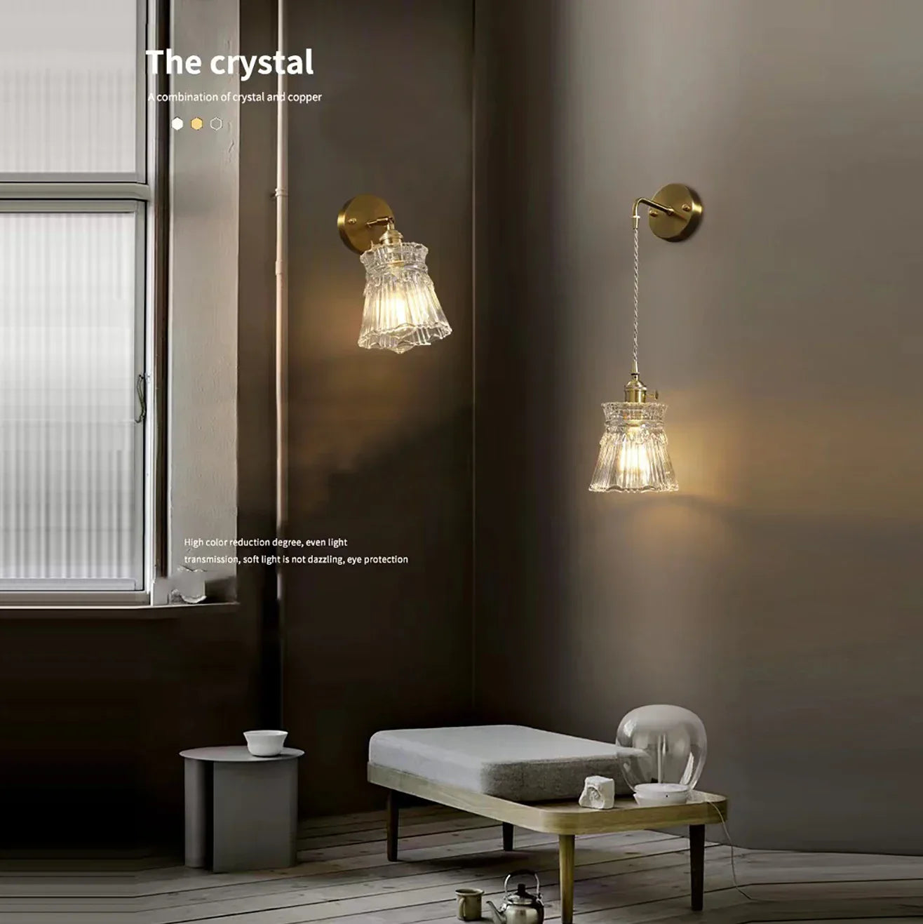 Decorbites™ Graue Glaswandlampe – Moderne Sconce-Leuchte für das Wohnzimmer-Dekor