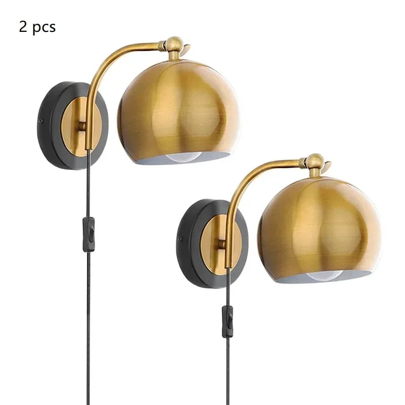 Decorbites™ Gold Verstellbare Steckdosen-Wandlampe für Vintage-Industrie-Stil Heimdekoration