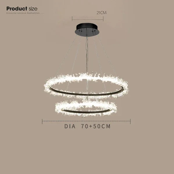 Gold Crystal Ring Chandelier Dia90cm Living Room