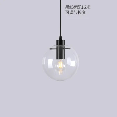 Nordic Clear Glass Globe Pendant Light