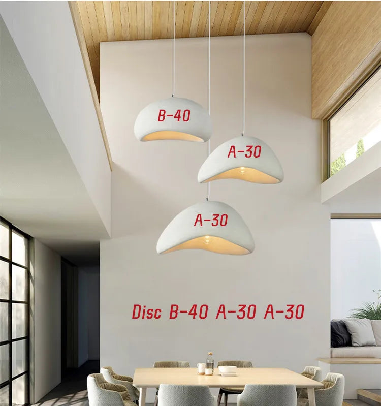 Decorbites™ Handgefertigte Wabi-Sabi-Hängeleuchte Moderne LED-Pendellampe für nordisches Restaurant-Insel